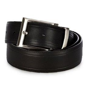 Full Grain Cowhide Leather Belt Men's Black Reversible 48 Inches